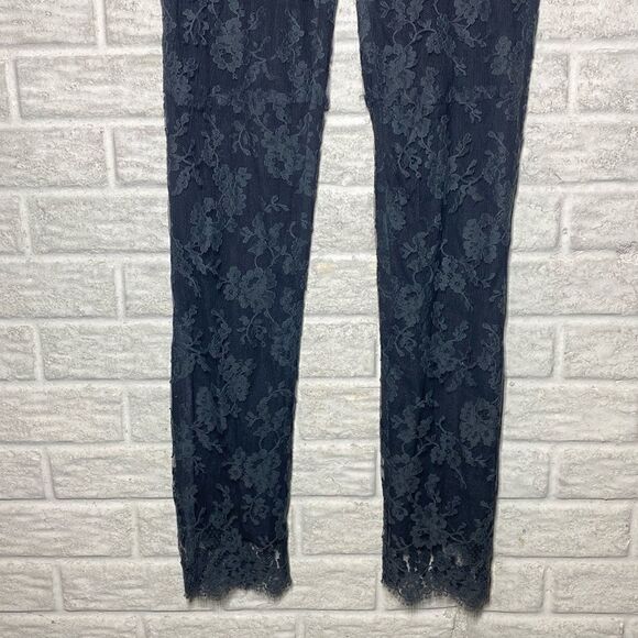 MSRP $275 Theory Lace Covered Black Pants Women's Size 4 - Picture 4 of 10